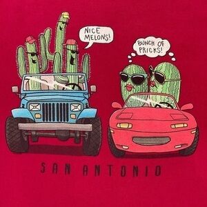 San Antonio Nice Melons! Bunch Of Pricks Cactus Watermelons Jeep Car Shirt Small